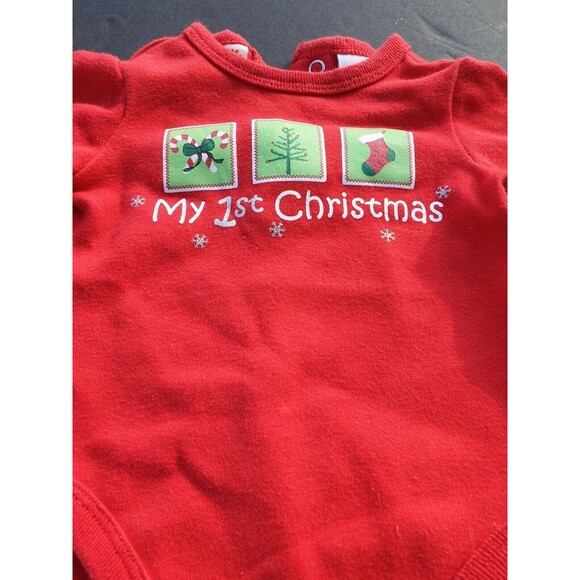 Baby's 1st Christmas Undershirt Top Doll Size 0 - 3 Months - Picture 2 of 4